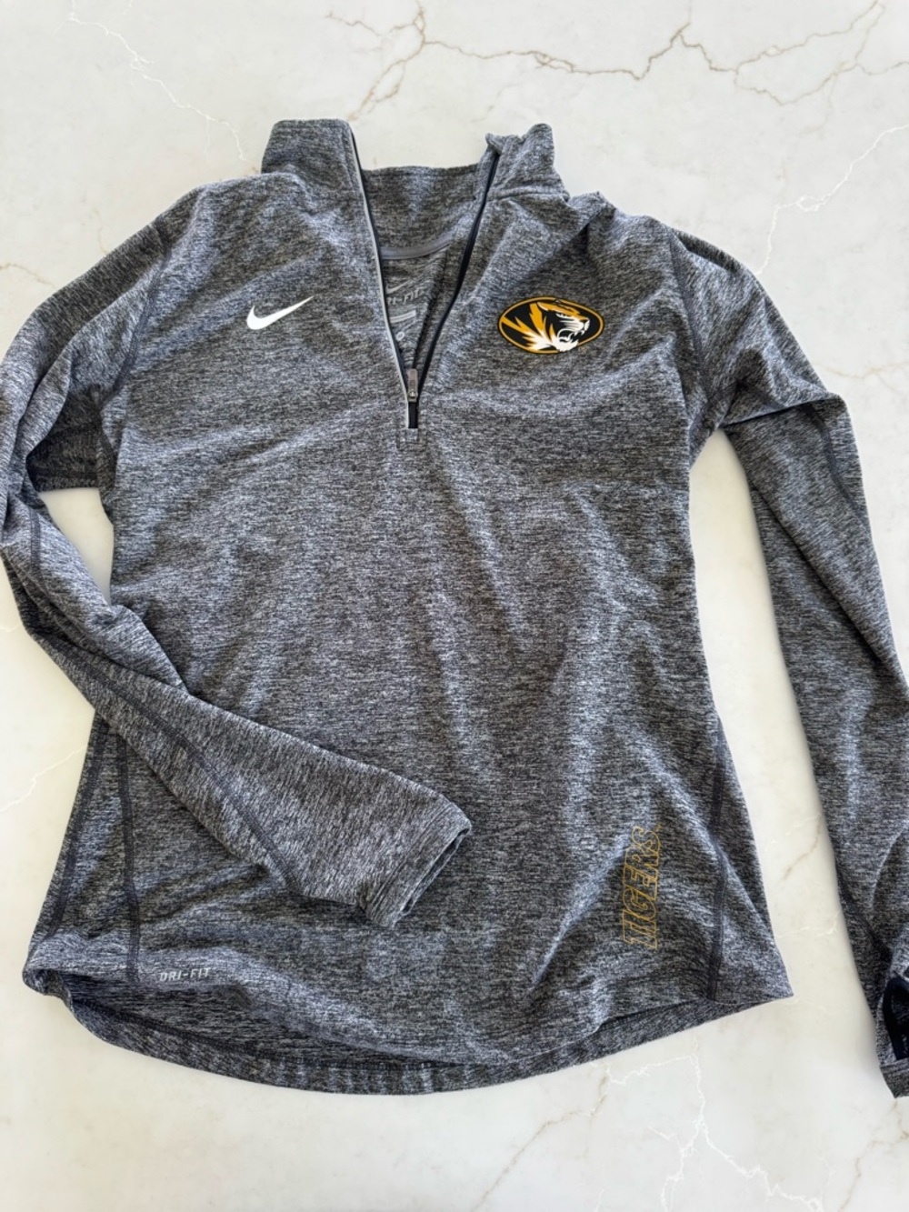 Nike Gray Missouri Tigers Heathered Quarter-Zip Pullover